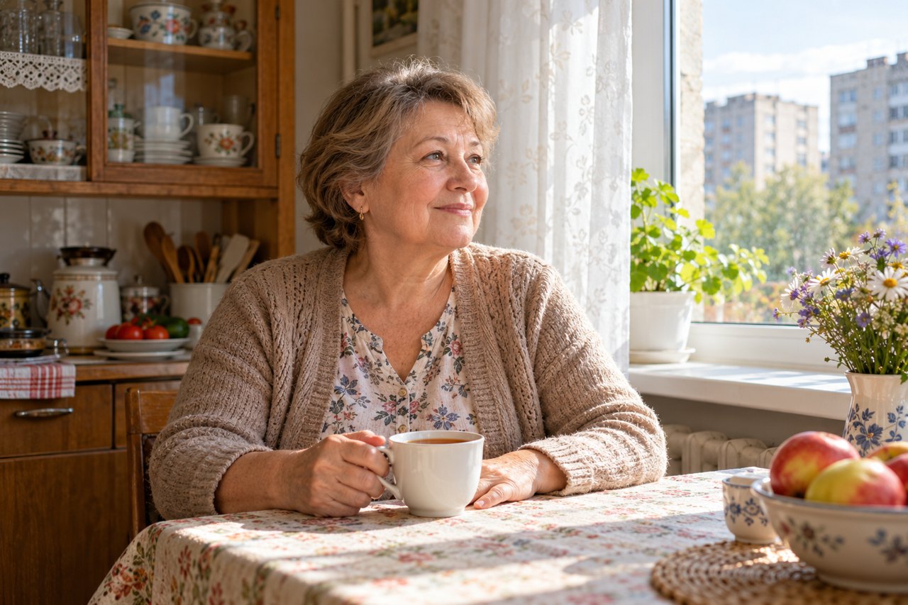 Утро за кухонным столом