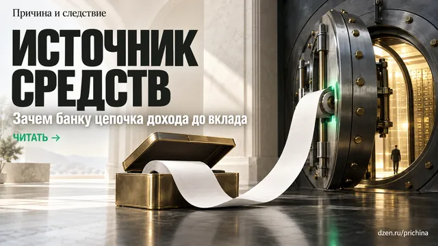 Банк спрашивает не о наличии денег, а об их происхождении: проверяется операция, а не вы лично