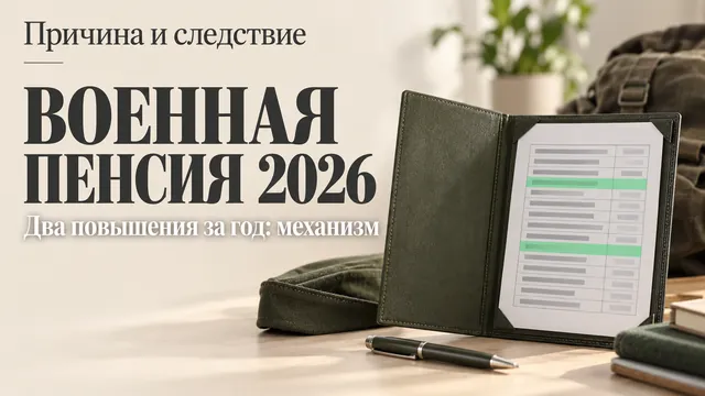 Военная пенсия 2026: почему она вырастет дважды и что это меняет